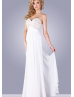 Strapless Ivory Lace Chiffon Beaded Cross Back Prom Dress